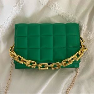 Faux Leather Quilted Clutch Purse